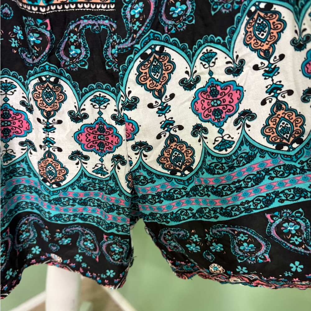 Bohemian Teal & Black Printed Jumpsuit - Picture 8 of 12
